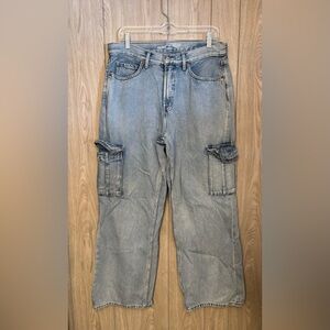 Old Navy Sky High Wide Leg Jeans in Denim Blue